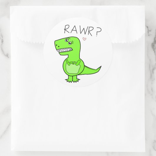 T-Rex-Aufkleber Runder Aufkleber (Tasche)