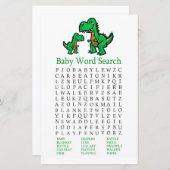 T-rex Baby Shower Word Search Game (Vorne/Hinten)
