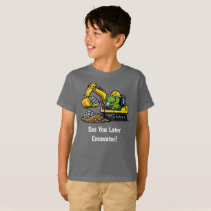 T-Rex Bagger Konstruktion Jungen T-Shirt