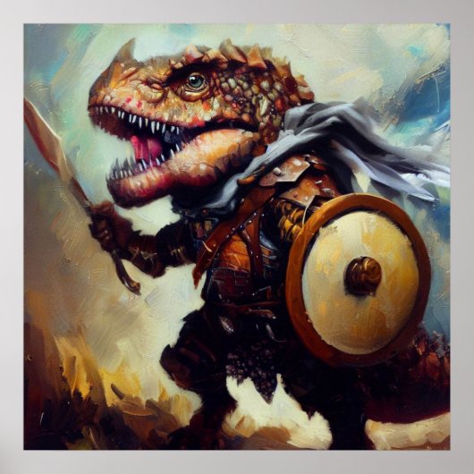 T Rex Barbarian Poster (Vorne)