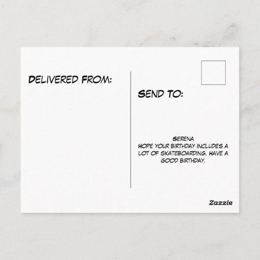 T-Rex bei Skatepark Skateboarding Postkarte (Rückseite)