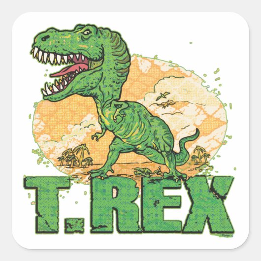 T Rex Big Dot Quadratischer Aufkleber (Vorderseite)