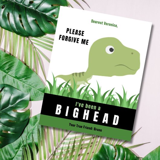 T-Rex Big Head Apology Card Ankündigung