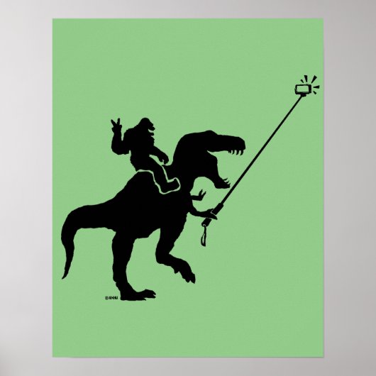 T-rex & bigfoot selfie poster (Vorne)