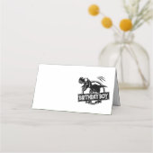 T Rex Birthday Boy Geflochtene Platzkarte (Rückseite)