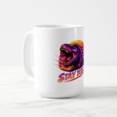 T-Rex Bleib Wild Kaffeetasse (Vorderseite Links)