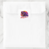 T-Rex Bleib Wild Quadratischer Aufkleber (Tasche)