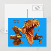 T Rex_blue screen.jpg Postkarte (Vorne/Hinten)
