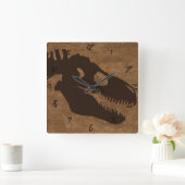 T-rex Bones Browns Quadratische Wanduhr (Zuhause)
