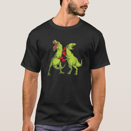 T Rex Boxing Dinosaurier T-Shirt (Vorderseite)