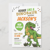 T-Rex Boy Dinosaur Einladung zum Geburtstag (Vorderseite)
