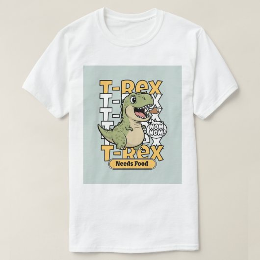 T-Rex braucht Nahrung | Lustiges Dinosaurier-Desig T-Shirt (Design vorne)