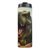 T-Rex bricht Felsmassiv - Gebirgsdonner Thermosbecher (Vorderseite)