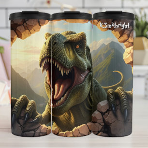 T-Rex bricht Felsmassiv - Gebirgsdonner Thermosbecher