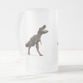 T-rex Brüllen Mattglas Bierglas (Vorderseite Links)