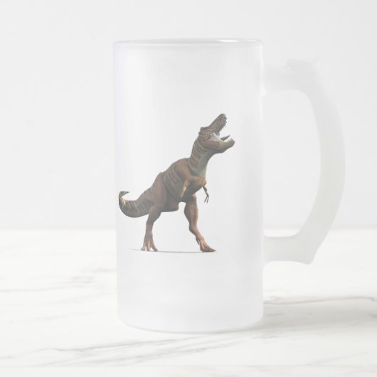 T-rex Brüllen Mattglas Bierglas (Rechts)