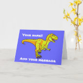 T-Rex Cartoon Karte (Gelbe Blume)