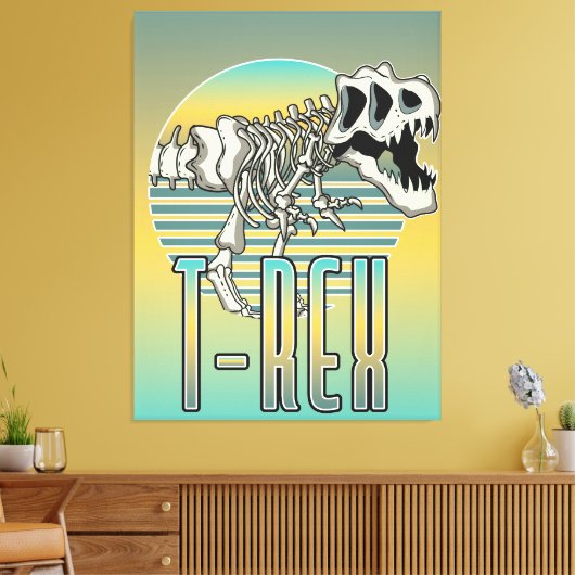 T-REX-Cartoon-Logo Leinwanddruck (Insitu (Wohnzimmer))