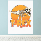 T-REX-Cartoon-Logo Leinwanddruck (Insitu (Holzboden))