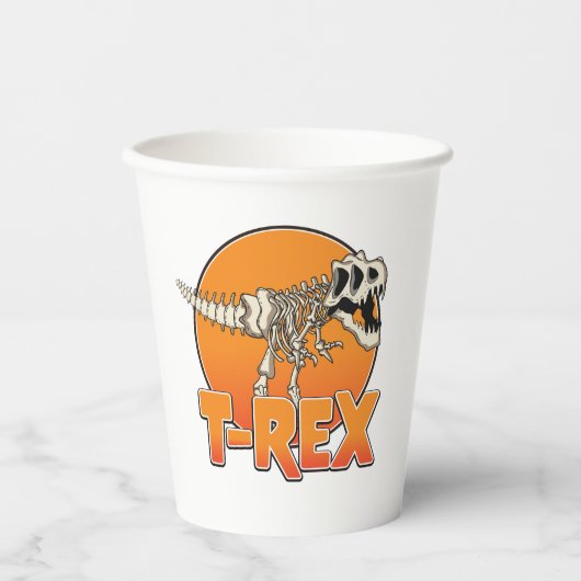 T-REX-Cartoon-Logo Pappbecher (Vorderseite)