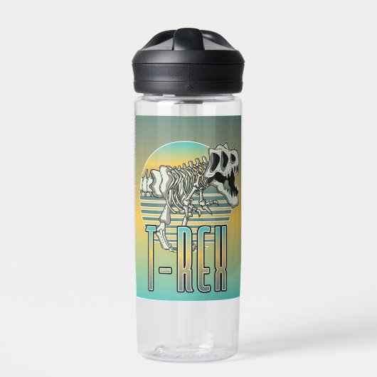 T-REX-Cartoon-Logo Trinkflasche (Vorderseite)