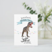 T Rex, Datum vormerken Junge Postkarte (Stehend Vorderseite)