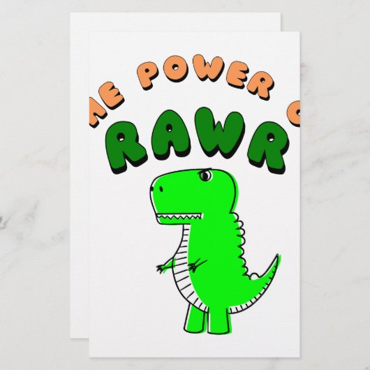 T-Rex des Powers von RAWR Briefpapier (Vorne/Hinten)