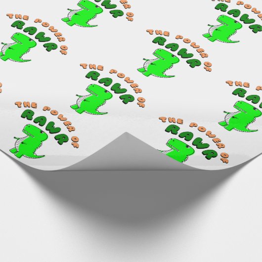 T-Rex des Powers von RAWR Geschenkpapier (Ecke)