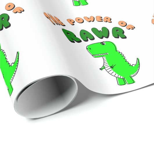 T-Rex des Powers von RAWR Geschenkpapier (Rolleneckpunkt)