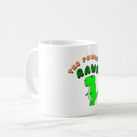 T-Rex des Powers von RAWR Kaffeetasse (Vorderseite Links)