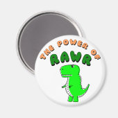 T-Rex des Powers von RAWR Magnet (Vorderseite/Rückseite)