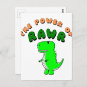 T-Rex des Powers von RAWR Postkarte (Vorne/Hinten)