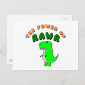 T-Rex des Powers von RAWR Postkarte (Vorne/Hinten)