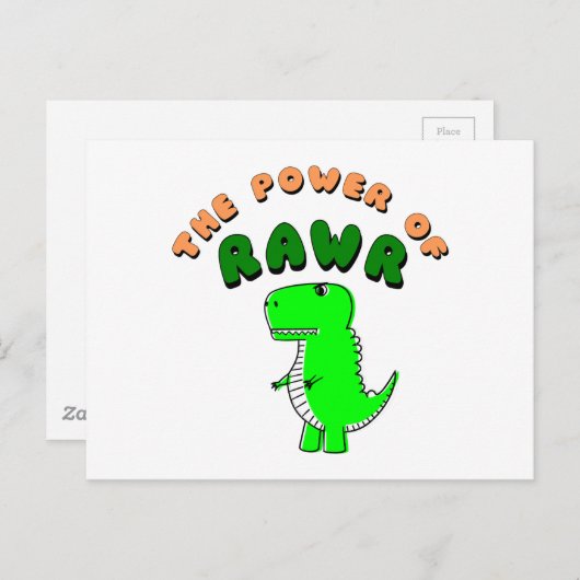 T-Rex des Powers von RAWR Postkarte (Vorne/Hinten)