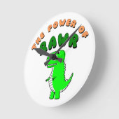 T-Rex des Powers von RAWR Runde Wanduhr (Winkel)