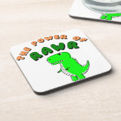 T-Rex des Powers von RAWR Untersetzer (Linke Seite)