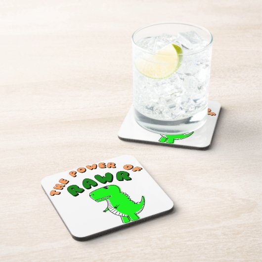 T-Rex des Powers von RAWR Untersetzer (Rechte Seite)