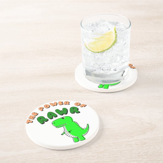 T-Rex des Powers von RAWR Untersetzer (Seite)