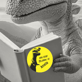 T-Rex Dieses Buch gehört Runder Aufkleber