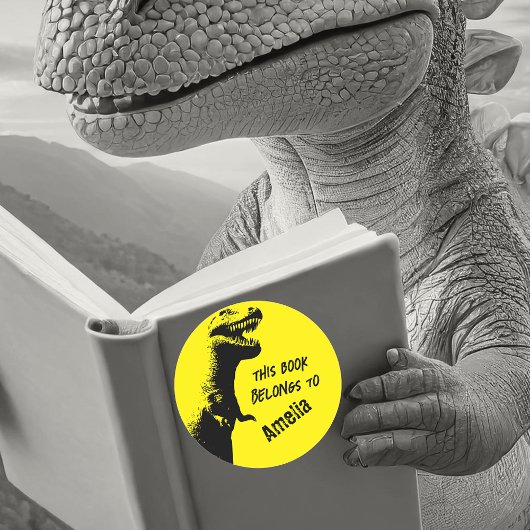 T-Rex Dieses Buch gehört Runder Aufkleber