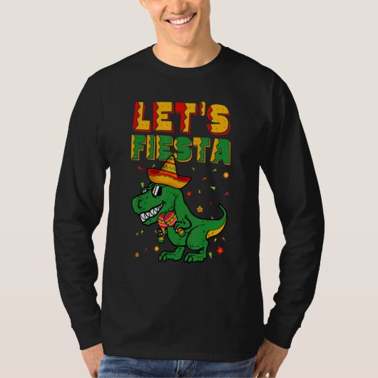 T Rex Dino Cinco De Mayo Let's Fiesta Mexico Boy K T-Shirt (Vorderseite)