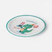 T Rex Dinosaur 11. Geburtstagsparty Pappteller (Schrägansicht)