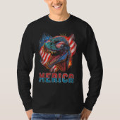 T Rex Dinosaur 4th of July American Flag USA Ameri T-Shirt (Vorderseite)