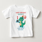T Rex Dinosaur Add Age Happy Birthday Party Baby T-shirt (Vorderseite)