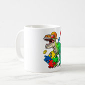 T Rex Dinosaur Autismus Bewusstsein Puzzle Piece G Kaffeetasse (Vorderseite Links)
