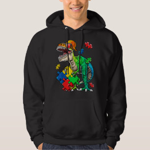 T Rex Dinosaur Autismus-Bewusstseins-Puzzleteil fü Hoodie
