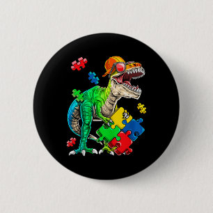 T-Rex-Dinosaur-Autismus-Bewusstseins-Puzzleteil-Ge Button