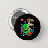 T Rex Dinosaur Autismus Sensibilisierung Puzzle Pi Button (Vorne & Hinten)