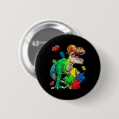 T Rex Dinosaur Autismus Sensibilisierung Puzzle Pi Button (Vorne & Hinten)
