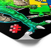 T Rex Dinosaur Autismus Sensibilisierung Puzzle Pi Poster (Ecke)